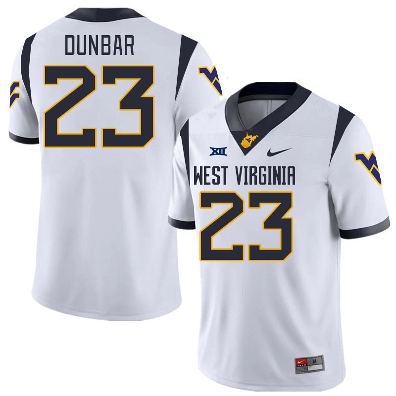 #23 Trae'von Dunbar West Virginia Mountaineers College 2024 New Uniforms Football Jerseys Stitched Sale-White